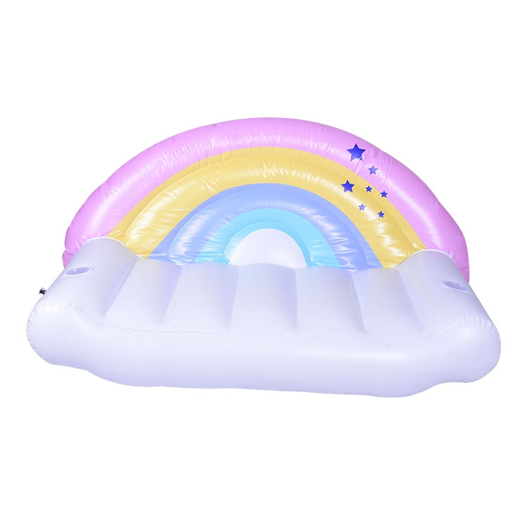 揭阳彩虹云朵靠背浮床充气沙发充气床