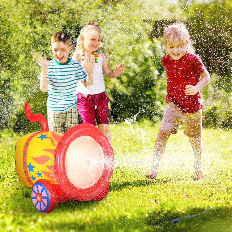 乐山厂家定制跨境儿童充气玩具户外草坪喷水大炮PVC亲子游戏玩具